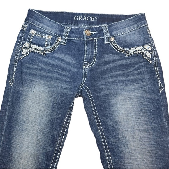 GRACE in LA Women’s Embellished Jean Capris Size 26 - Picture 4 of 15
